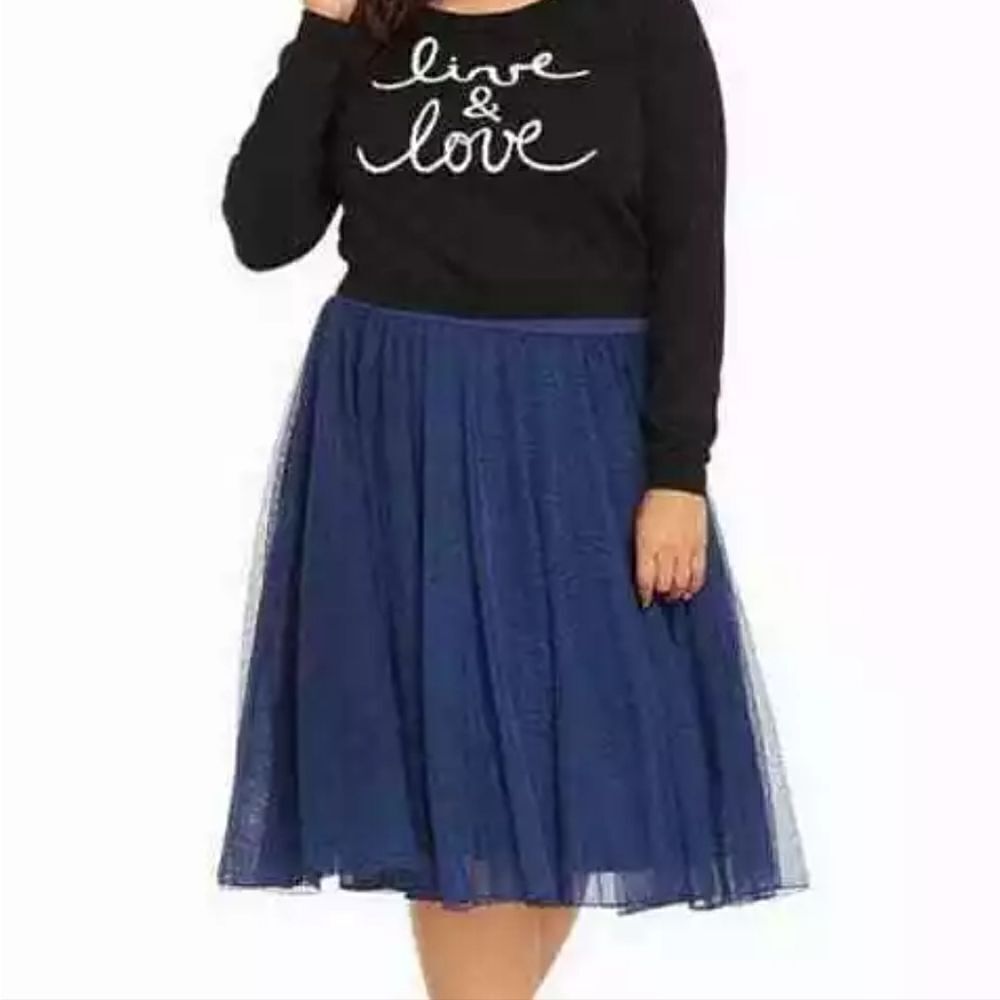 Pleated Mesh Midi Skirt